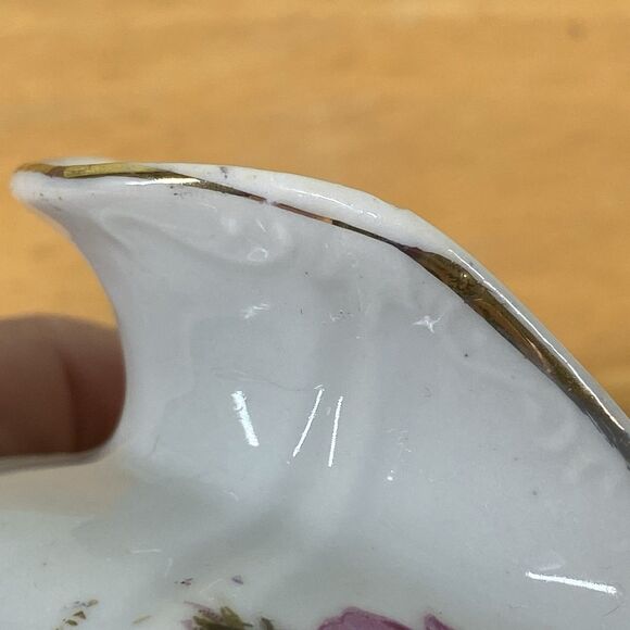 Antique Hand-Painted Rose Creamer • Romantic Shabby Chic Porcelain - Picture 9 of 12